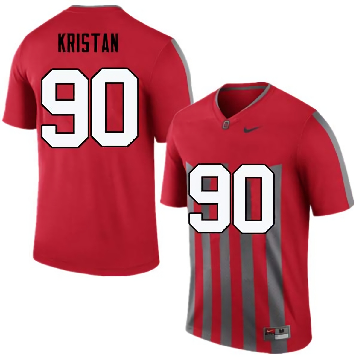 Bryan Kristan Ohio State Buckeyes Men's NCAA #90 Nike Throwback Red College Stitched Football Jersey BZY8256GQ